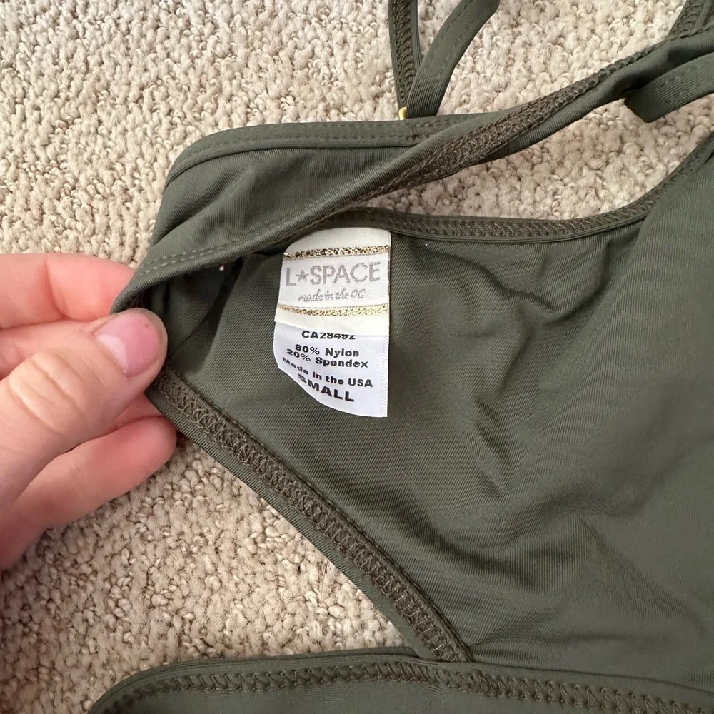 NWOT L*Space Platinum bikini top green